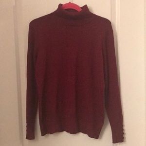 Professional & chic maroon turtleneck sweatshirt